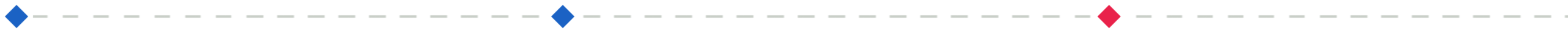 Black dashed timeline with blue and pink milestone diamonds
